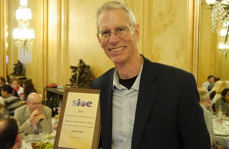 Josiah Ober receiving the North Award.